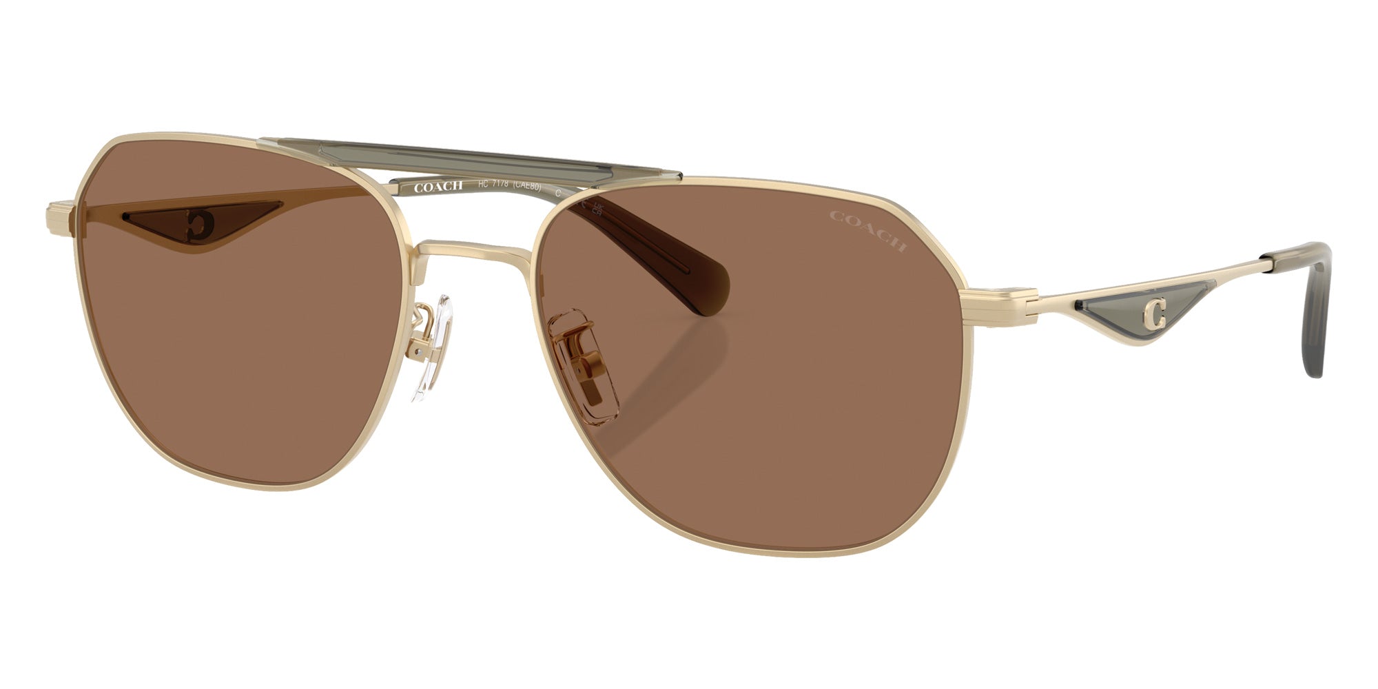 Coach HC7178 CAE80 900573 57 - Satin Light Gold/Olive Green / Brown Solid #id:hc7178900573_s:104105