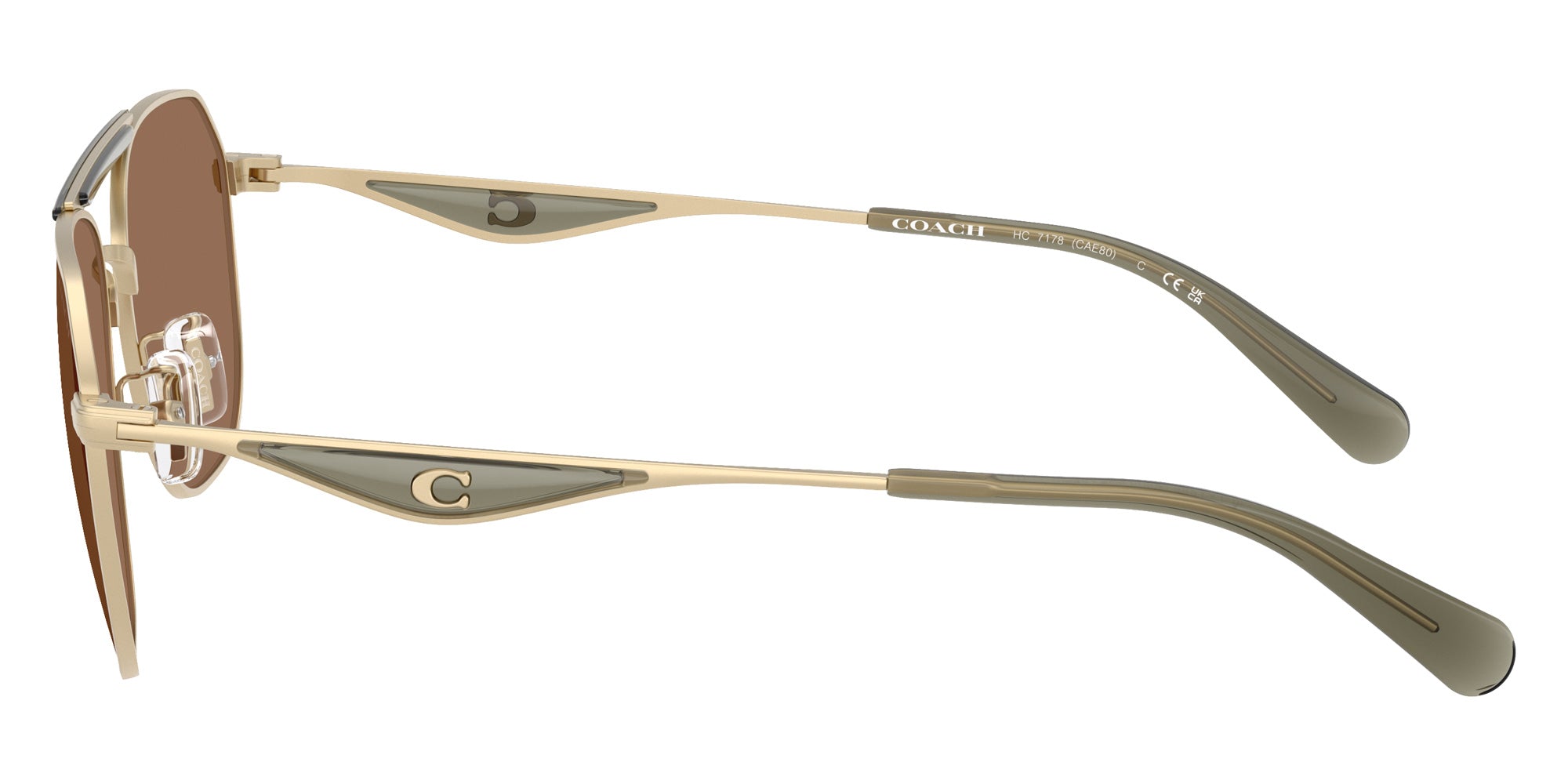 Coach HC7178 CAE80 900573 57 - Satin Light Gold/Olive Green / Brown Solid #id:hc7178900573_s:104110