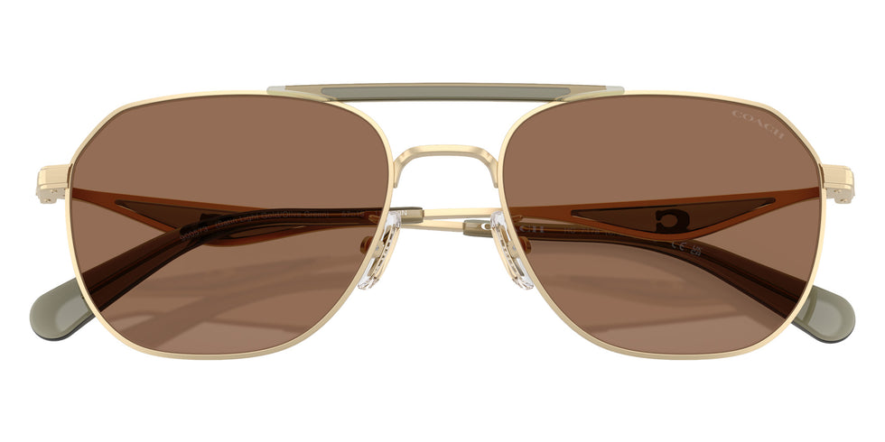 Coach HC7178 CAE80 900573 57 - Satin Light Gold/Olive Green / Brown Solid #id:hc7178900573_s:104120