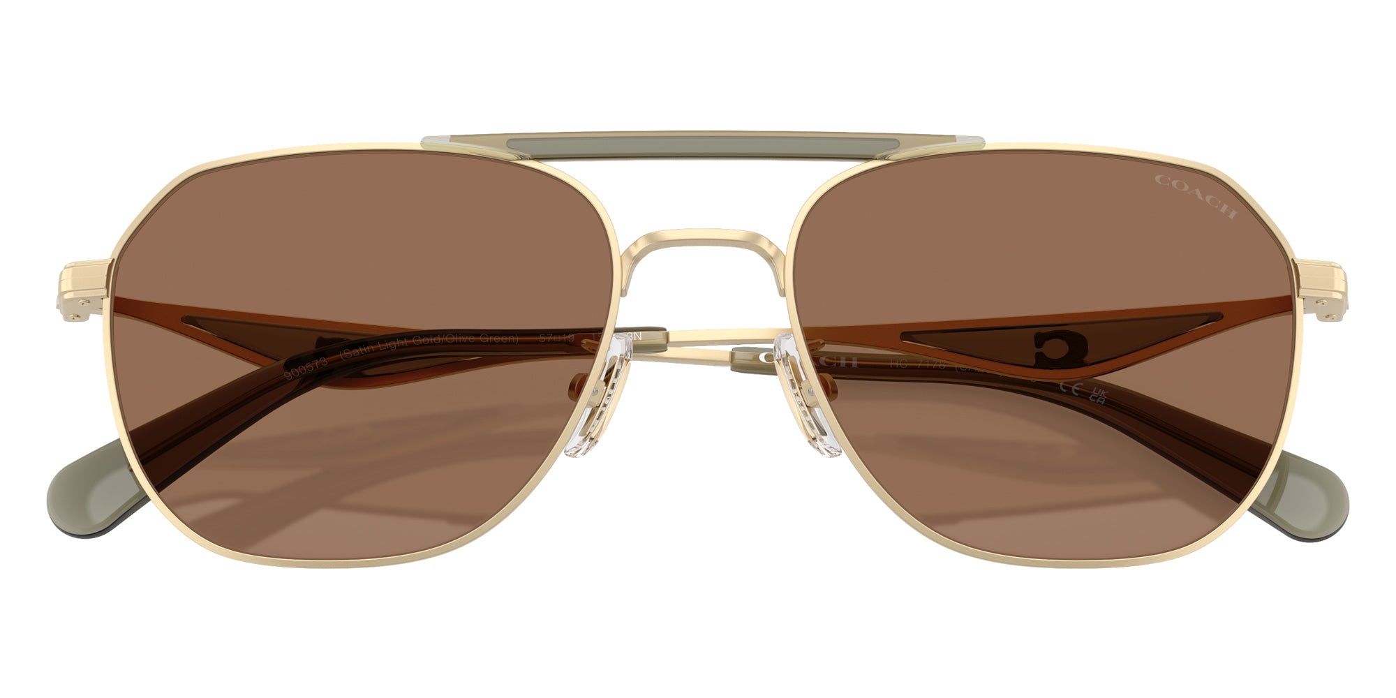 Coach HC7178 CAE80 900573 57 - Satin Light Gold/Olive Green / Brown Solid #id:hc7178900573_s:104120