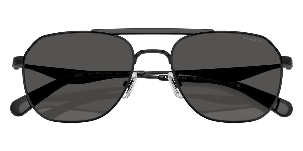 Coach HC7178 CAE80 939387 57 - Satin Black/Black / Gray Solid #id:hc7178939387_s:106120