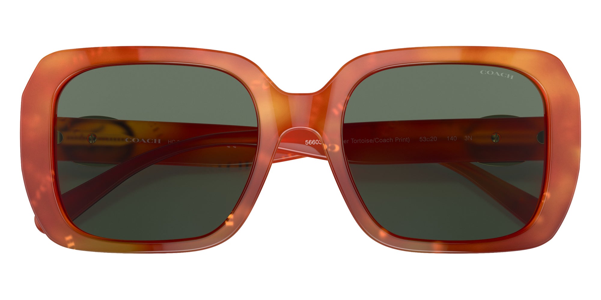 Coach HC8329U C6188 56603H 53 - Amber Tortoise/Coach Print / Dark Green Solid #id:hc8329u56603h_s:104120