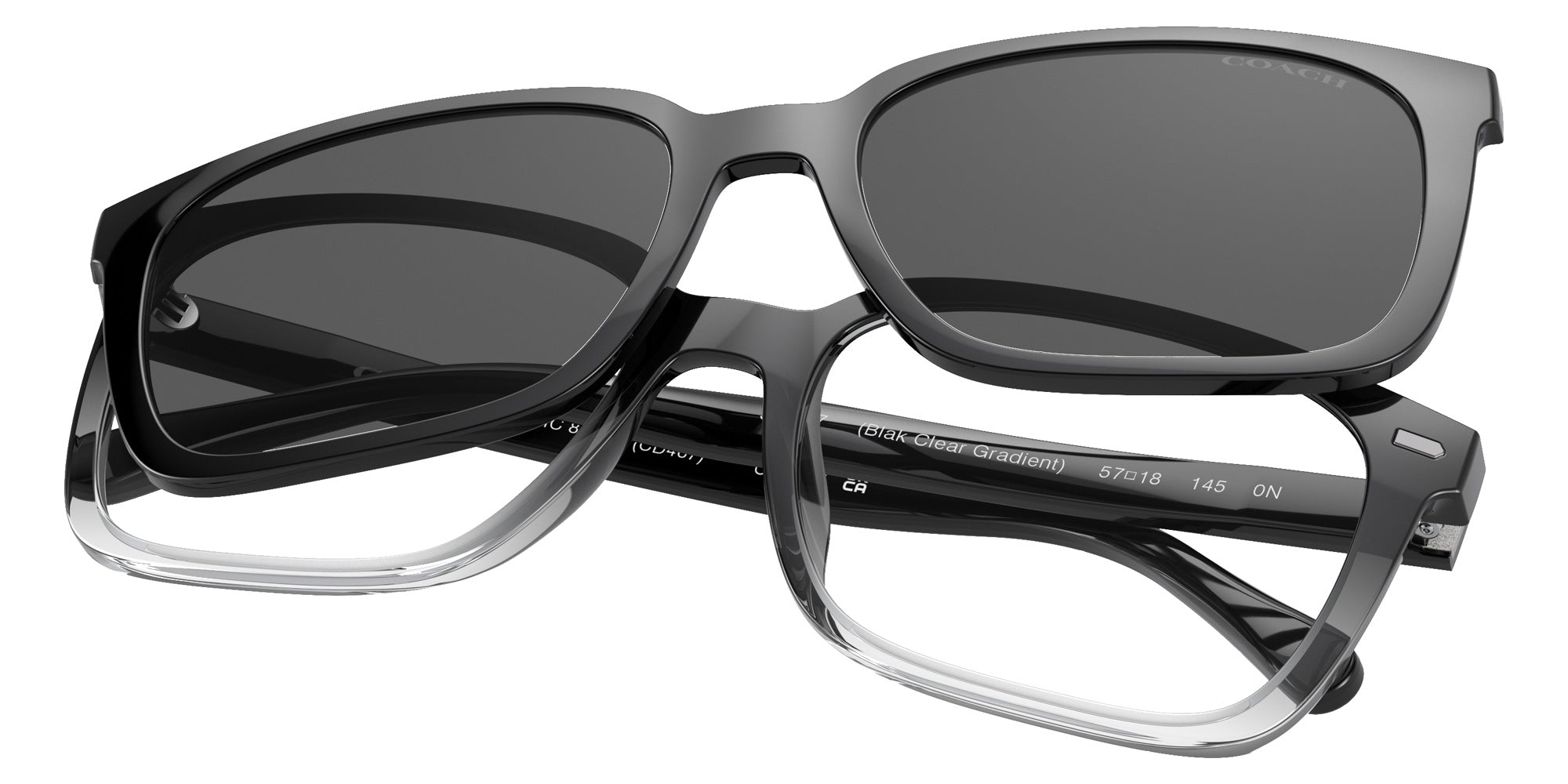 Coach HC8357U CK470 576387 57 - Black Clear Gradient / Gray Solid #id:hc8357u576387_s:104130