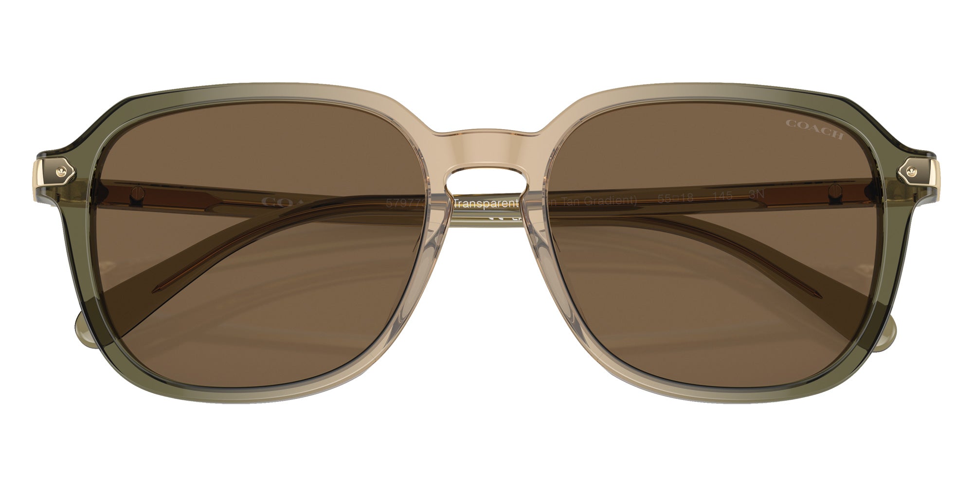 Coach HC8383U CL912 579773 55 - Transparent Green Tan Gradient / Brown Solid #id:hc8383u579773_s:104120