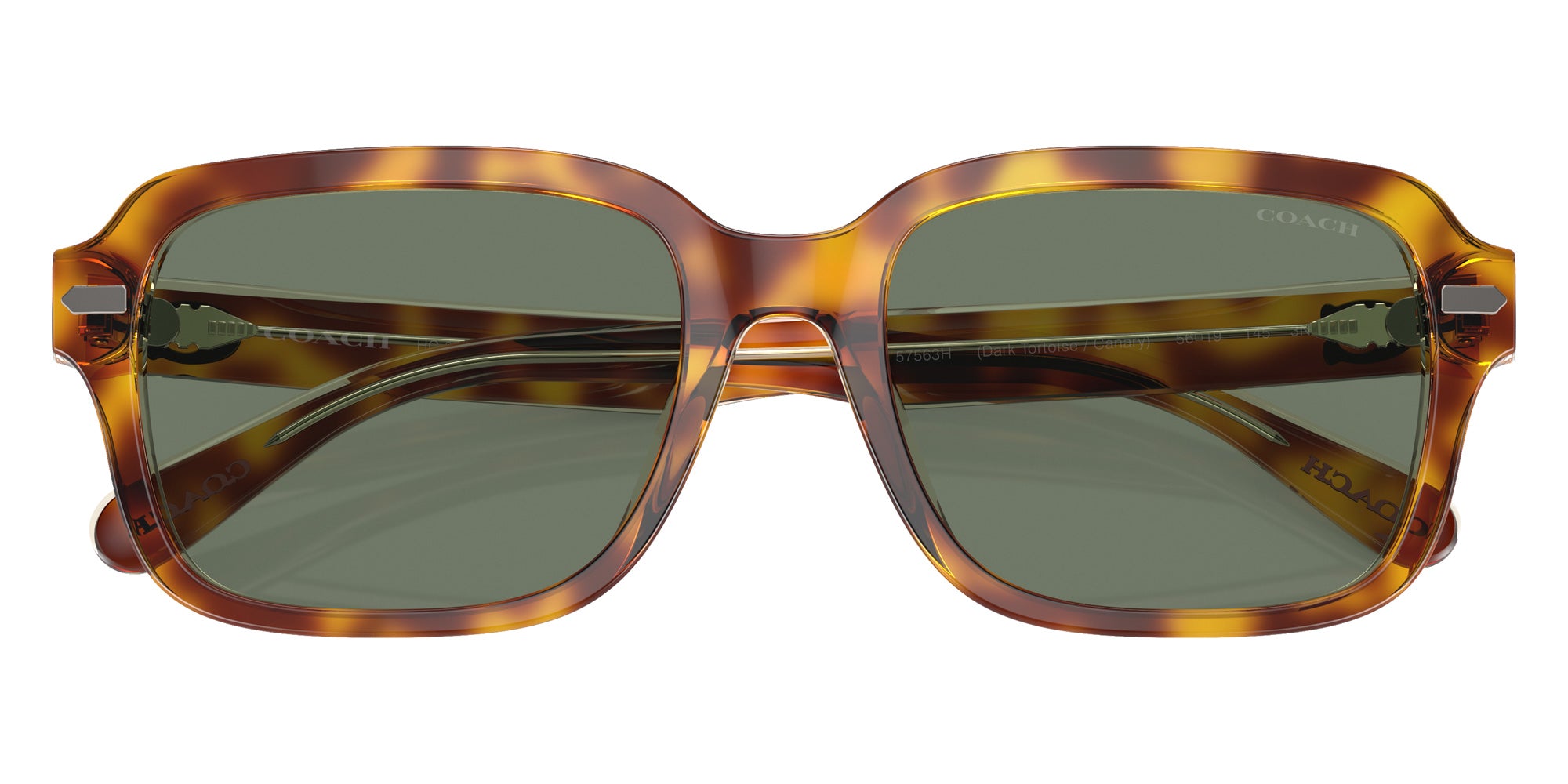 Coach HC8388U CL914 57563H 56 - Dark Tortoise/Canary / Green Solid #id:hc8388u57563h_s:102120