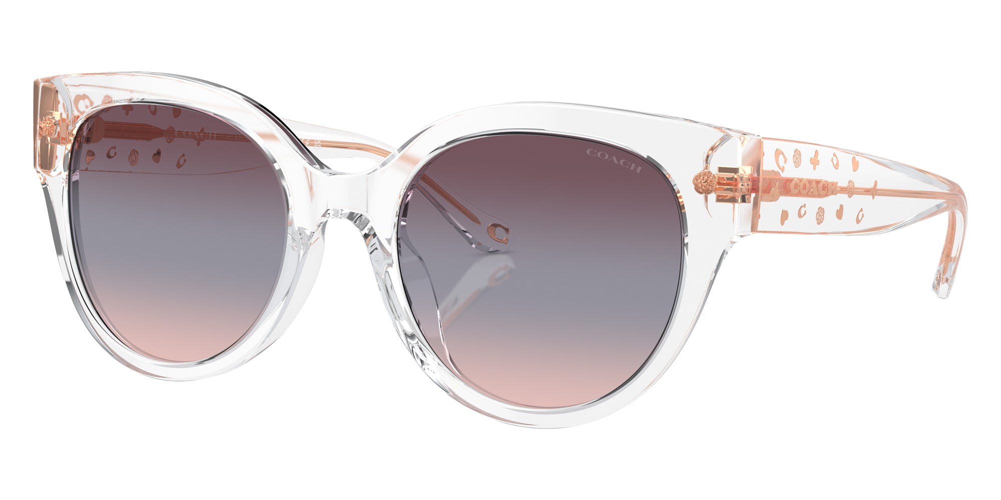 Coach HC8393U CR612 51110J 53 - Transparent Clear / Purple Blue Pink Gradient #id:hc8393u51110j_s:102105