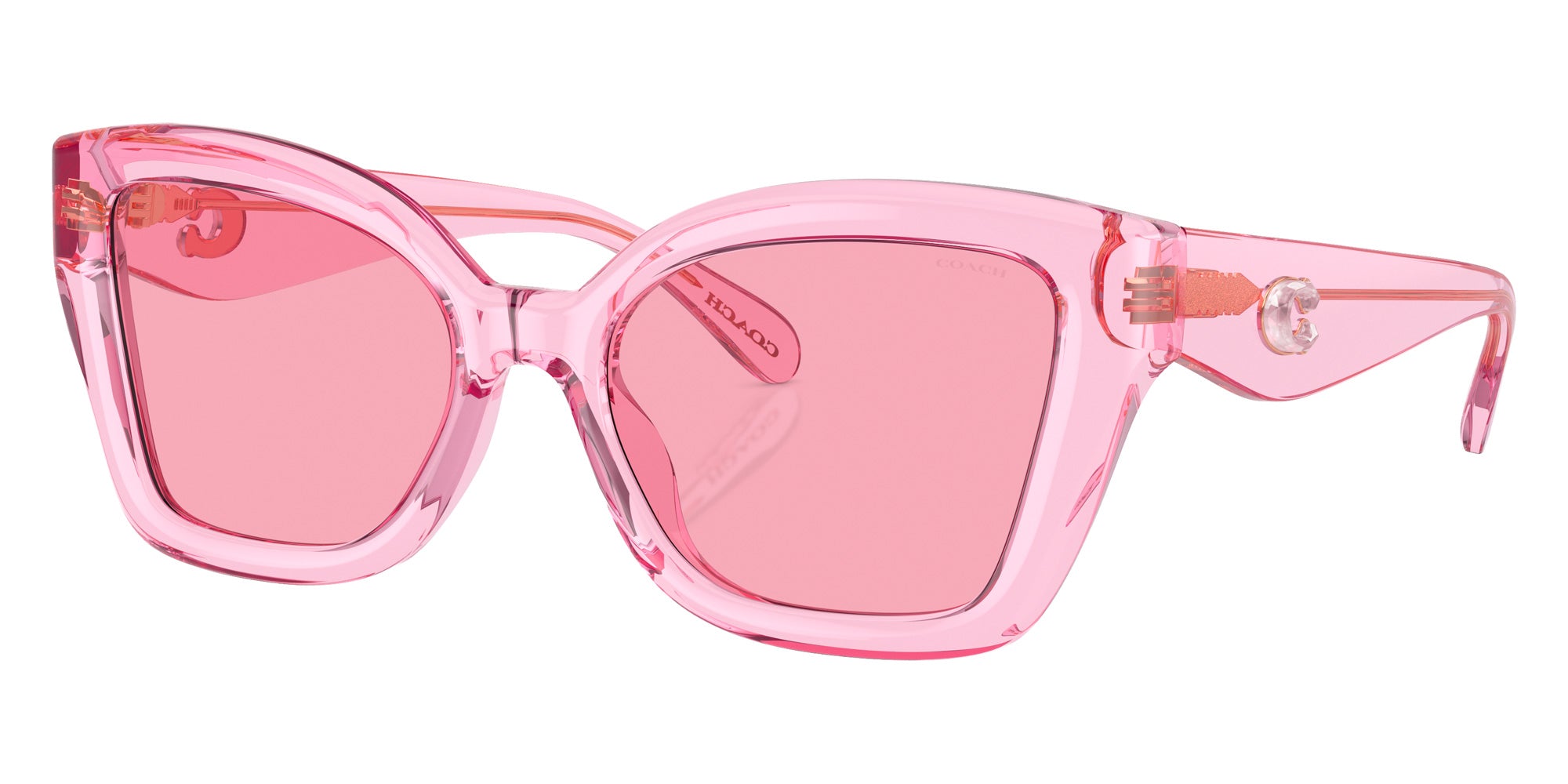 Coach HC8405U CS544 583084 54 - Transparent Bright Pink / Pink Solid #id:hc8405u583084_s:100105