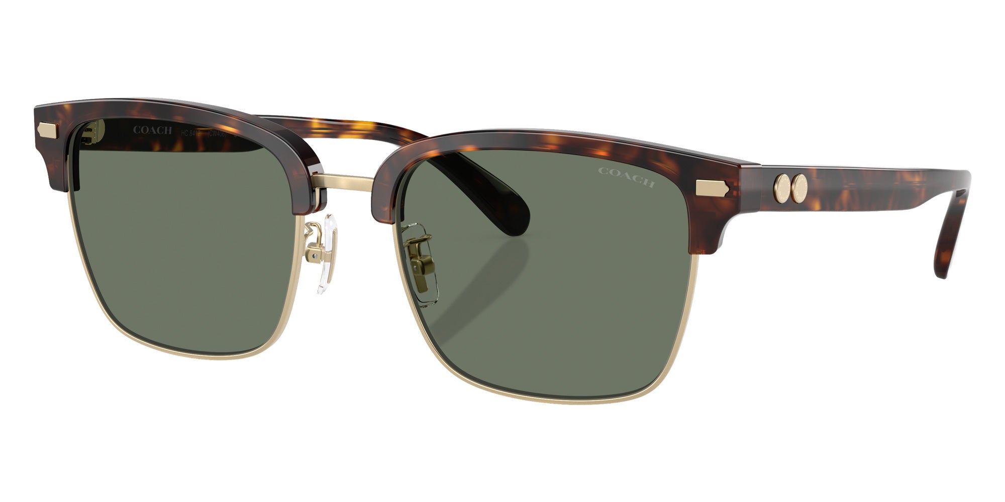 Coach HC8412 CW406 51203H 56 - Light Gold/Dark Tortoise / Green Solid #id:hc841251203h_s:104105