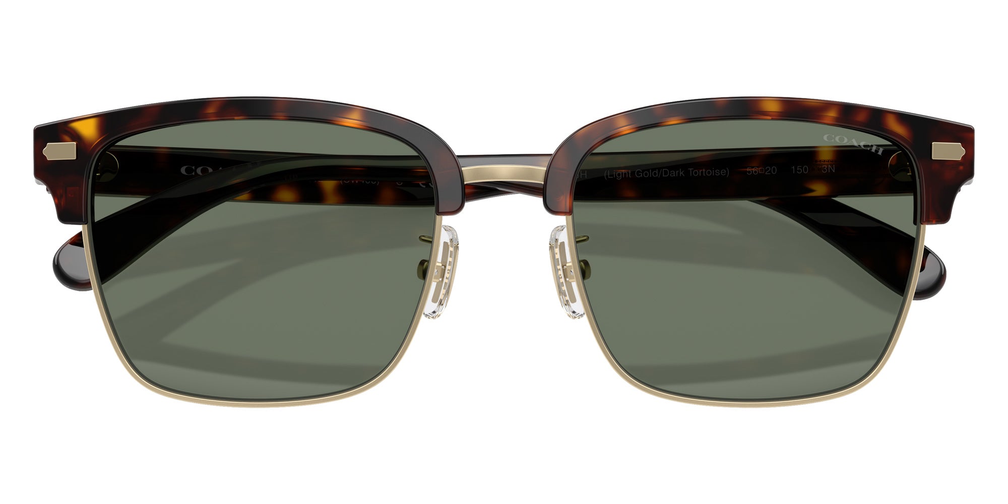 Coach HC8412 CW406 51203H 56 - Light Gold/Dark Tortoise / Green Solid #id:hc841251203h_s:104120