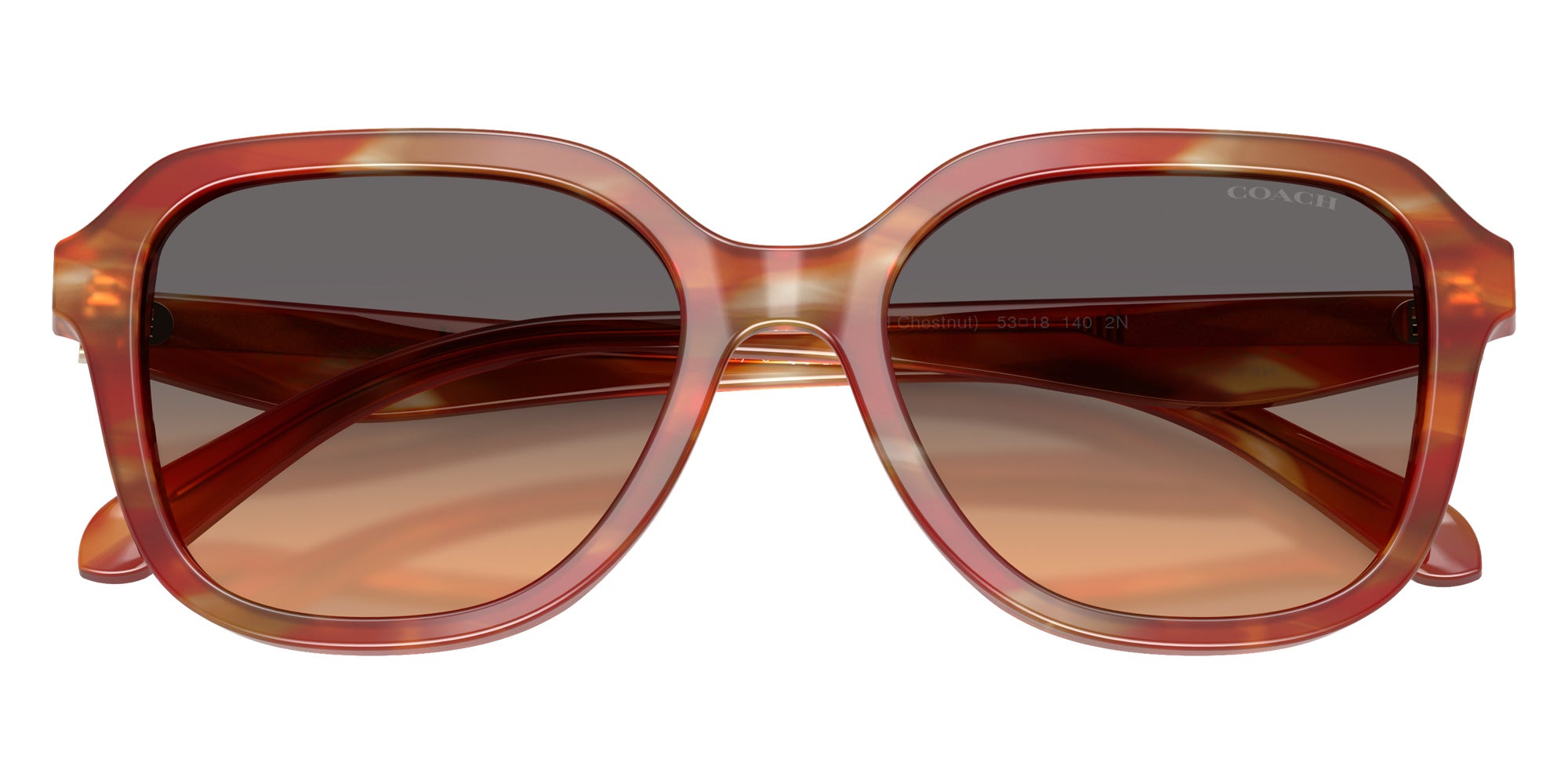 Coach HC8437U CBY87 590018 53 - Striated Chestnut / Smokey Peach Gradient #id:hc8437u590018_s:106120