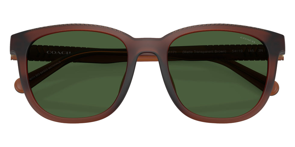 Coach HC8442U CCA00 591171 54 - Matte Transparent Brown / Green Solid #id:hc8442u591171_s:108120