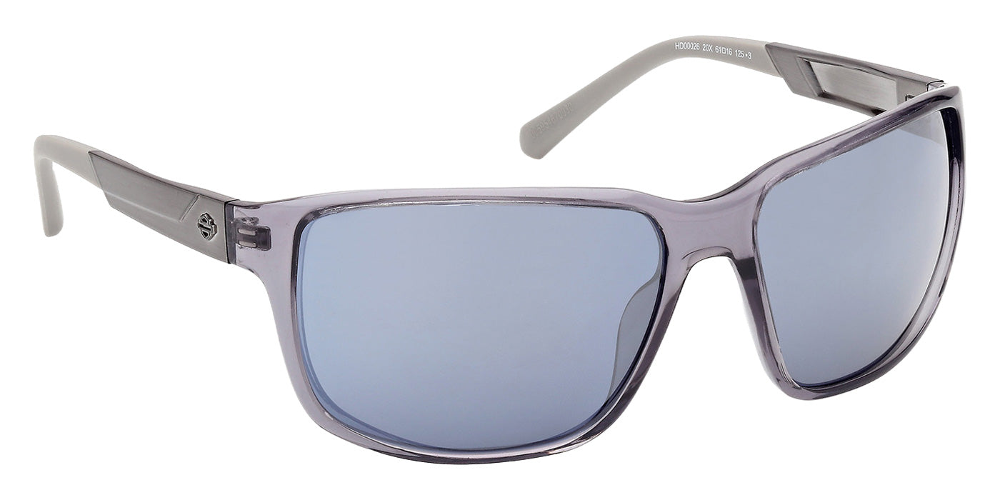 Harley-Davidson HD00026 20X 61 - Shiny Gray / Blue Mirrored #id:hd0002620x_s:104135