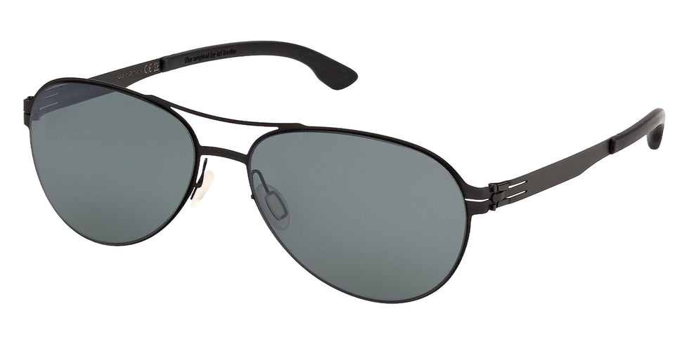 ic! berlin IC0068-D 02R 58 - Matte Black / Green Polarized 02R #id:ic0068d02r_s:100105