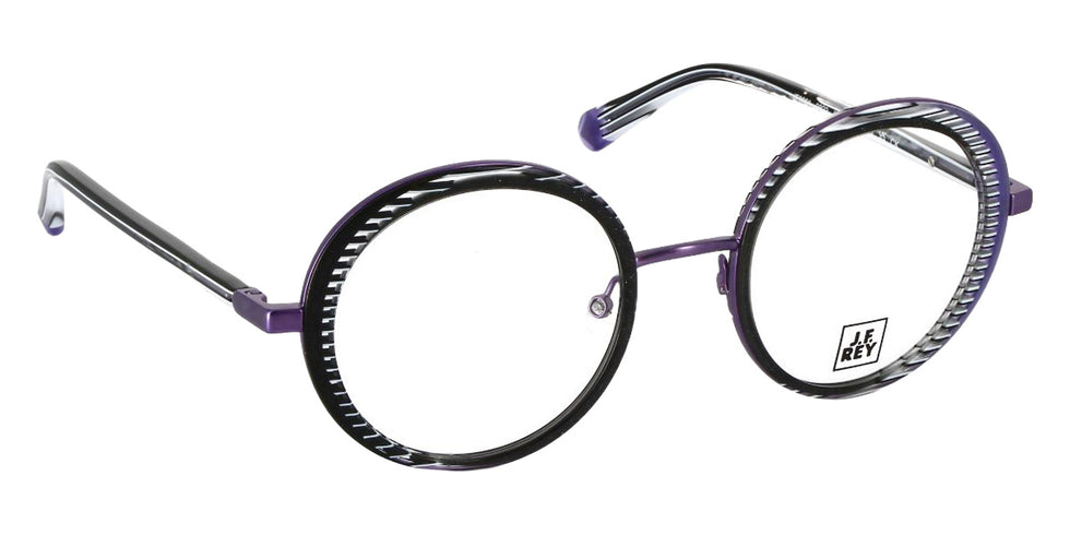 J.F. Rey JF3061 0823 49 - Black Glitter/Striped/Purple #id:jfrjf30610823_s:102105