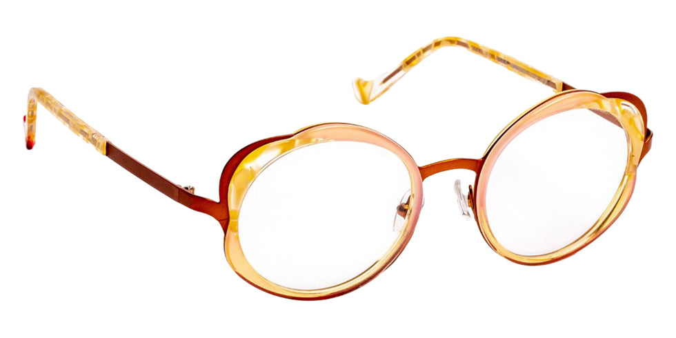 J.F. Rey Maguy 6065 48 - Floral Peach/Brown Satin #id:jfrmaguy6065_s:106100