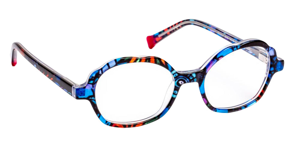 J.F. Rey Tralala 2575 43 - Floral Blue/Fuchsia #id:jfrtralala2575_s:100100