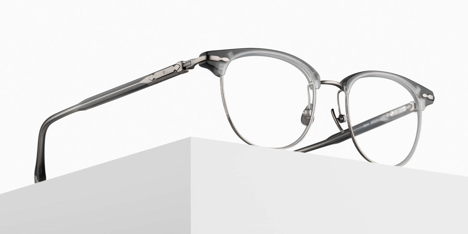 Matsuda M2048 51 - Matte Gray Crystal/Antique Silver #id:m2048mattegreycrystalantiquesilverclearlens51_s:100105