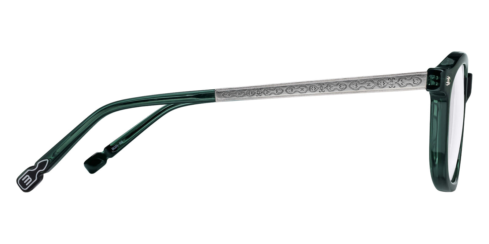 Matsuda M2068 48 - Bottle Green/Brushed Silver #id:m2068bottlegreenbrushedsilverclearlens48_s:104110
