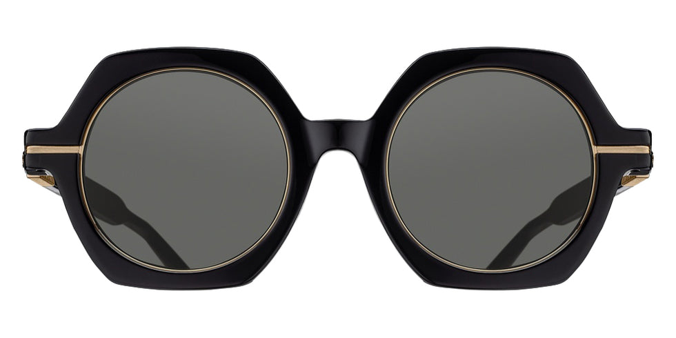 Matsuda M2072 48 - Black/Brushed Gold / Gray Solid #id:m2072blackbrushedgoldgreysolidsunglass_s:100100