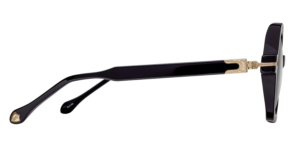 Matsuda M2072 48 - Black/Brushed Gold / Gray Solid #id:m2072blackbrushedgoldgreysolidsunglass_s:100110