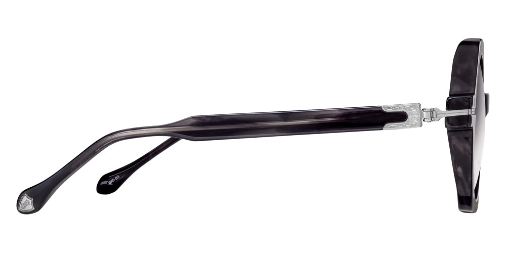 Matsuda M2072 48 - Black Stripe/Brushed Silver / Gray Gradient #id:m2072blackstripebrushedsilvergreygradientsunglass_s:102110