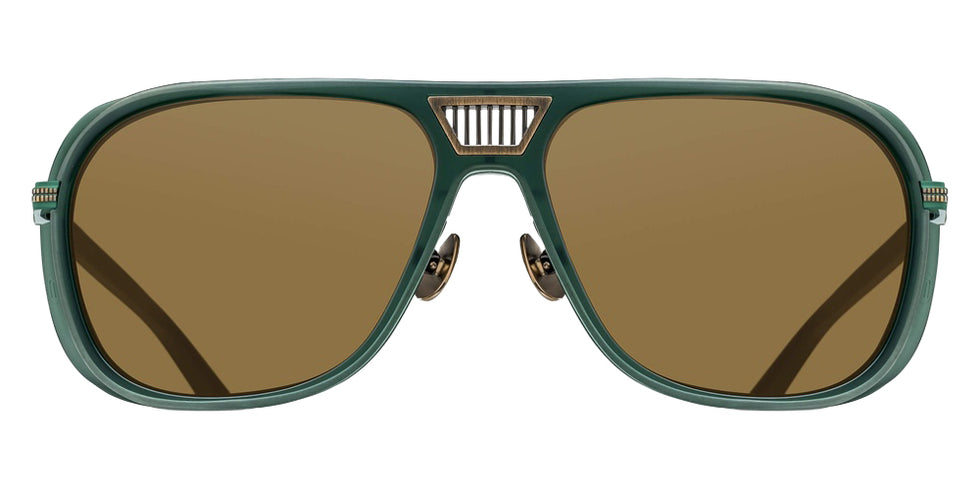 Matsuda M3023-V2 55 - Antique Gold/Matte Bottle Green / Brown #id:m3023v2antiquegoldmattebottlegreenbrownsunglass_s:100100