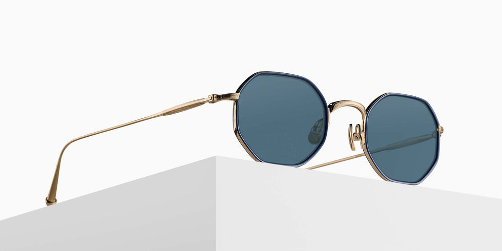 Matsuda M3086-I Sun 45 - Brushed Gold/Navy / Blue Gray #id:m3086ibrushedgoldnavybluegreysunglass_s:102105