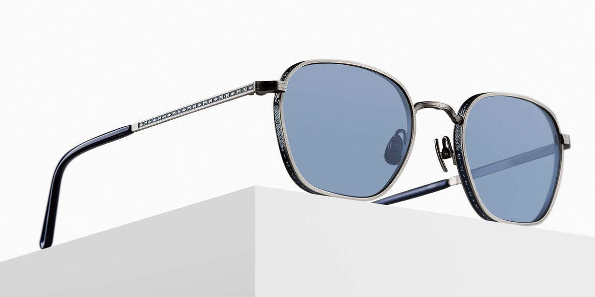 Matsuda M3101 Sun 52 - Antique Silver-Navy / Cobalt Blue #id:m3101antiquesilvernavycobaltbluesunglass_s:102105