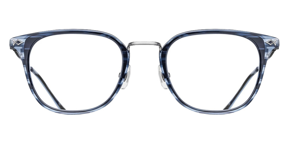 Matsuda M3113 50 - Brushed Silver/Blue Demi #id:m3113brushedsilverbluedemiclearlensoptical_s:100100