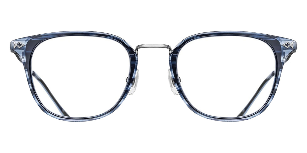 Matsuda M3113 50 - Brushed Silver/Blue Demi #id:m3113brushedsilverbluedemiclearlensoptical_s:100100