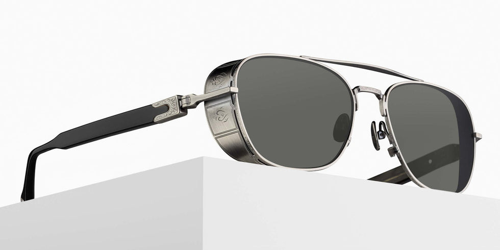 Matsuda M3115 55 - Antique Silver/Smokey Olive / Gray #id:m3115antiquesilversmokeyolivegrey55_s:100105