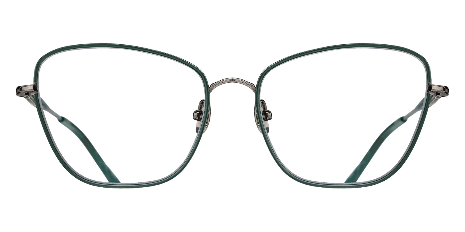 Matsuda M3159 55 - Antique Silver/Matte Bottle Green #id:m3159antiquesilvermattebottlegreenclearlens55_s:100100