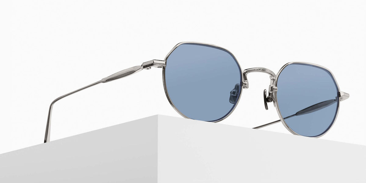 Matsuda M3167 49 - Palladium White / Cobalt Blue #id:m3167palladiumwhitecobaltbluesunglass_s:100105