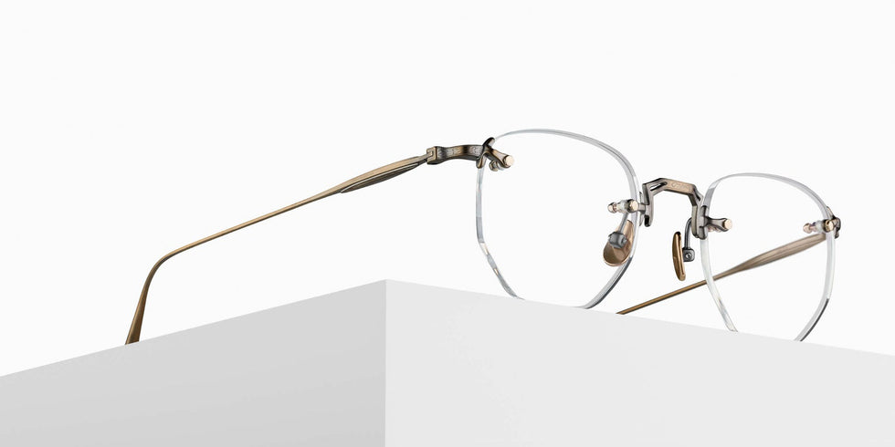 Matsuda M5006 46 - Antique Gold #id:m5006antiquegoldgeometricclearlensoptical_s:100105