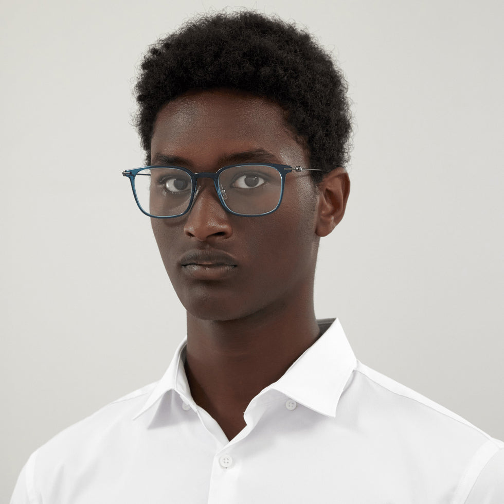 Montblanc MB0100O 006 52 - Blue/Gunmetal #id:mb0100o006_s:100115