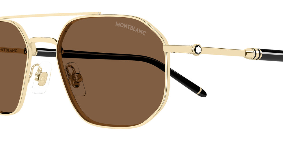 Montblanc MB0481S 002 55 - Gold/Black / Brown #id:mb0481s002_s:102110