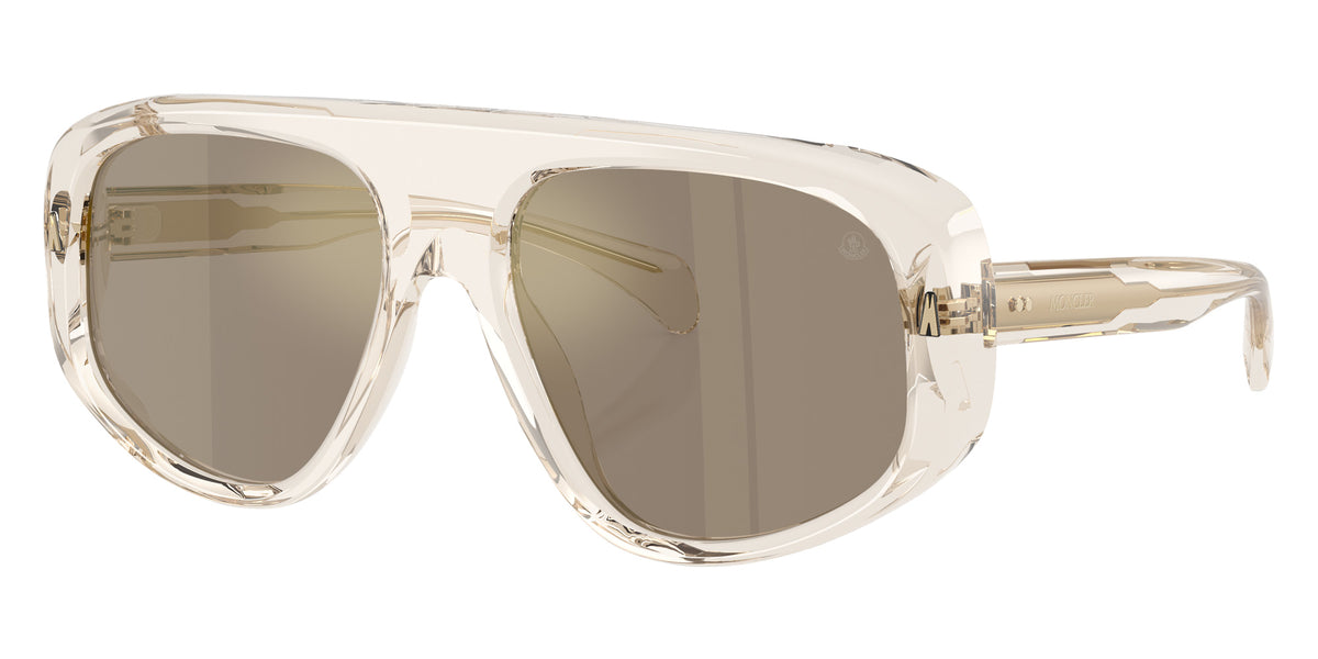 Moncler ME6035U Auron 30035A 57 - Shiny Transparent Off White / Light Brown Mirrored Gold #id:me6035u30035a_s:100105
