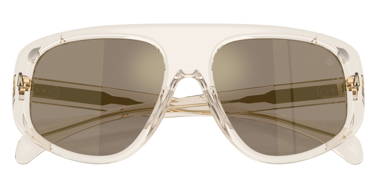 Moncler ME6035U Auron 30035A 57 - Shiny Transparent Off White / Light Brown Mirrored Gold #id:me6035u30035a_s:100120