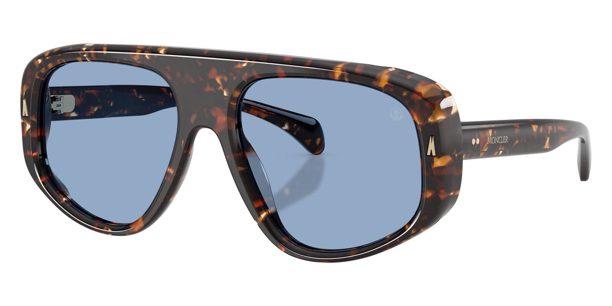Moncler ME6035U Auron 304880 57 - Shiny Butter Havana / Solid Light Blue #id:me6035u304880_s:102105