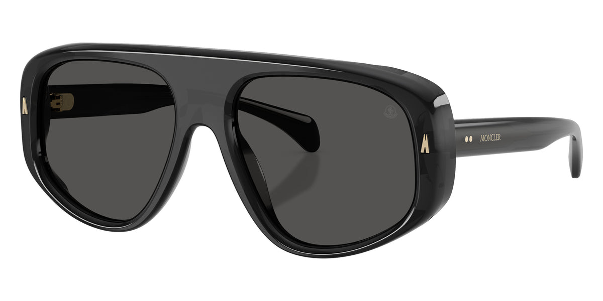 Moncler ME6035U Auron 305087 57 - Shiny Transparent Dark Gray / Solid Dark Gray #id:me6035u305087_s:108105