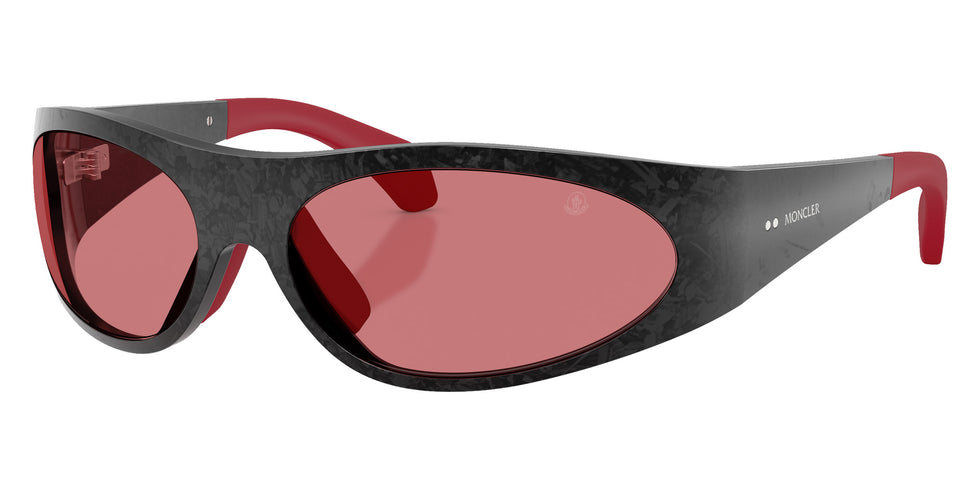 Moncler ME7001 Inara 9002/1 64 - Semi Shiny Black Carbon / Red Solid #id:me700190021_s:102105