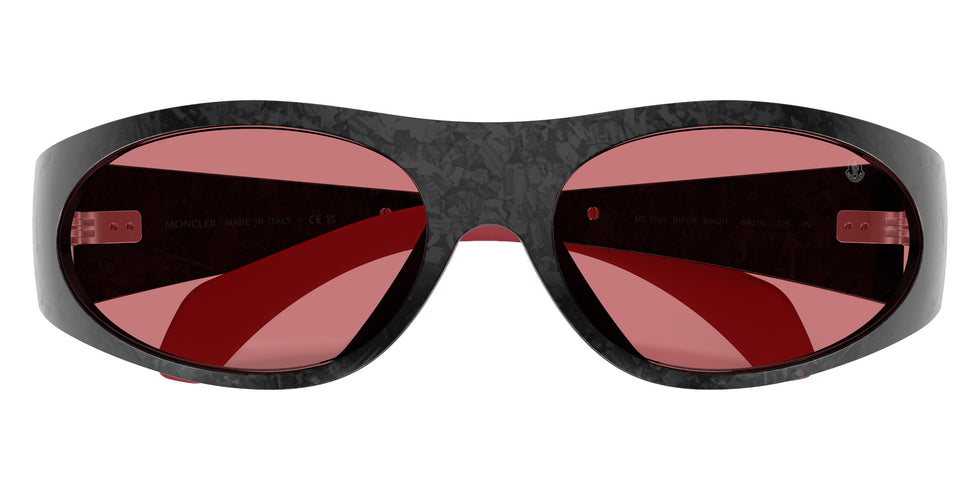 Moncler ME7001 Inara 9002/1 64 - Semi Shiny Black Carbon / Red Solid #id:me700190021_s:102120