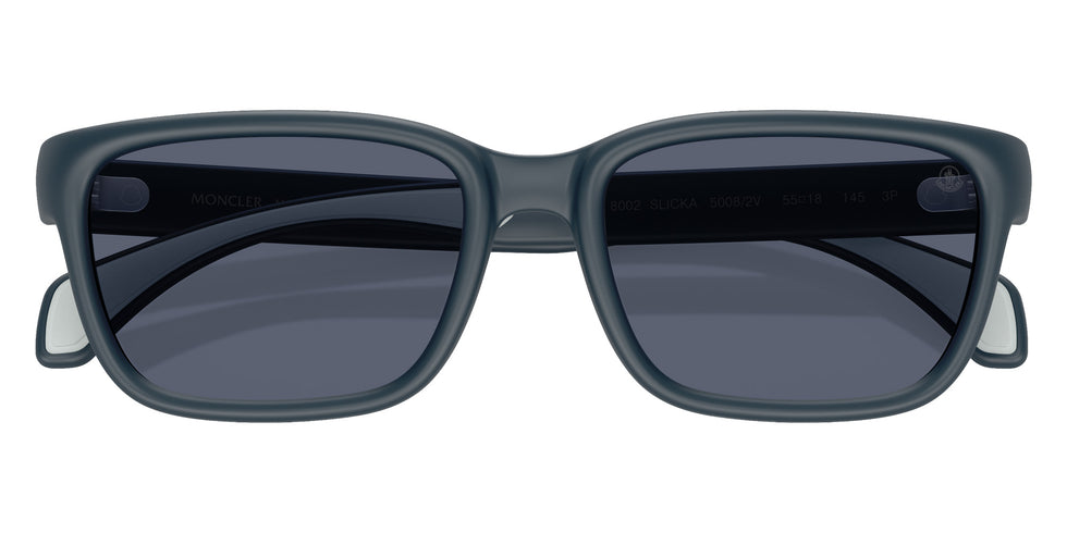 Moncler ME8002 Slicka 50082V 55 - Matte Blue / Polarized Dark Blue #id:me800250082v_s:102120