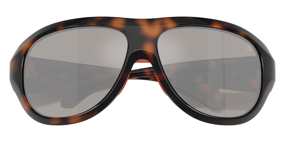 Moncler ME8013 BLEACHER 50216G 65 - Shiny Dark Havana / Mirrored Silver #id:me801350216g_s:102120