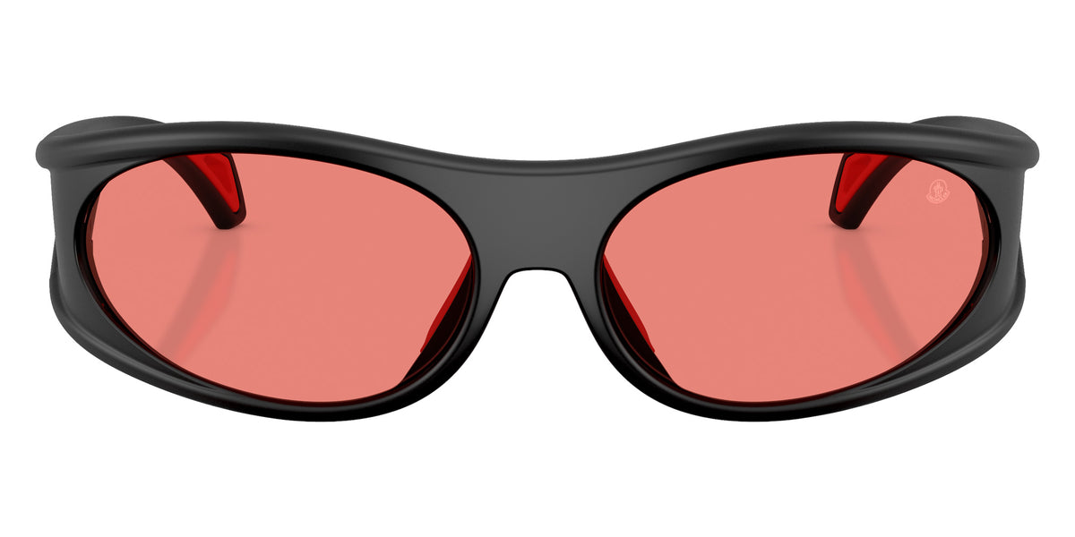 Moncler ME8021 504784 64 - Matte Black Rubberized / Solid Red #id:me8021504784_s:102100