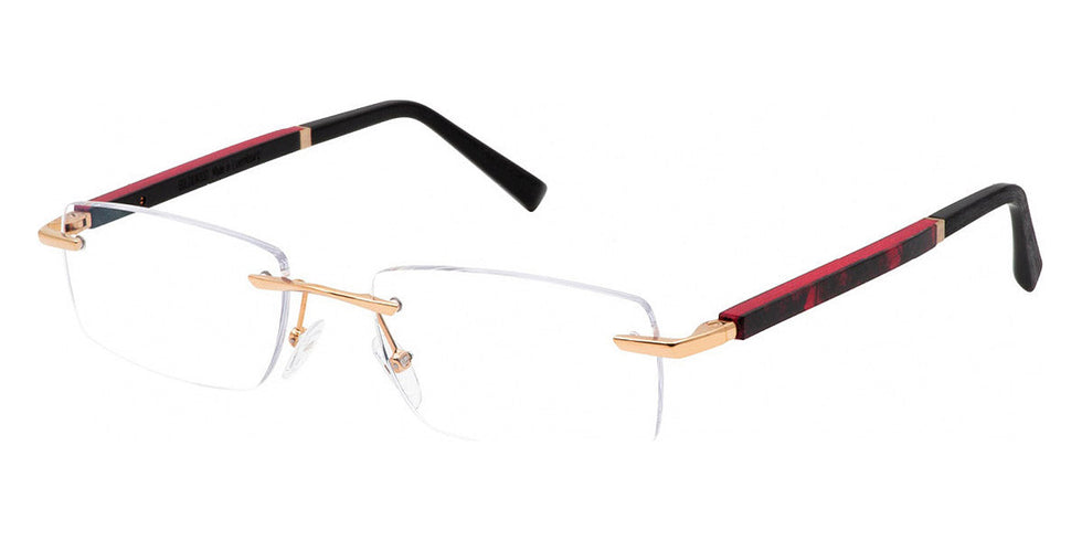 Gold & Wood GAW MERCURE 09 09.6.W03.74 54 - Shiny Champagne Gold/Black Washiwood/Red Cherry Bolivar/Ebony Tanganyika