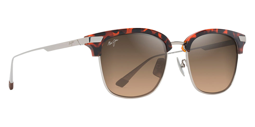 Maui Jim KALAUNU ASIAN FIT HS629-10 55 - Shiny Red Havana with Silver #id:mjihs62910_s:128105