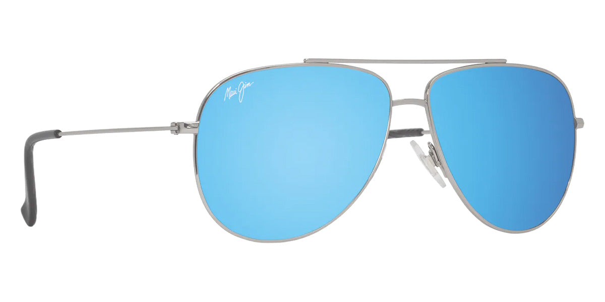 Maui Jim HAUOLI XS MM589-005 56 - Shiny Silver with Black #id:mjimm589005_s:100105