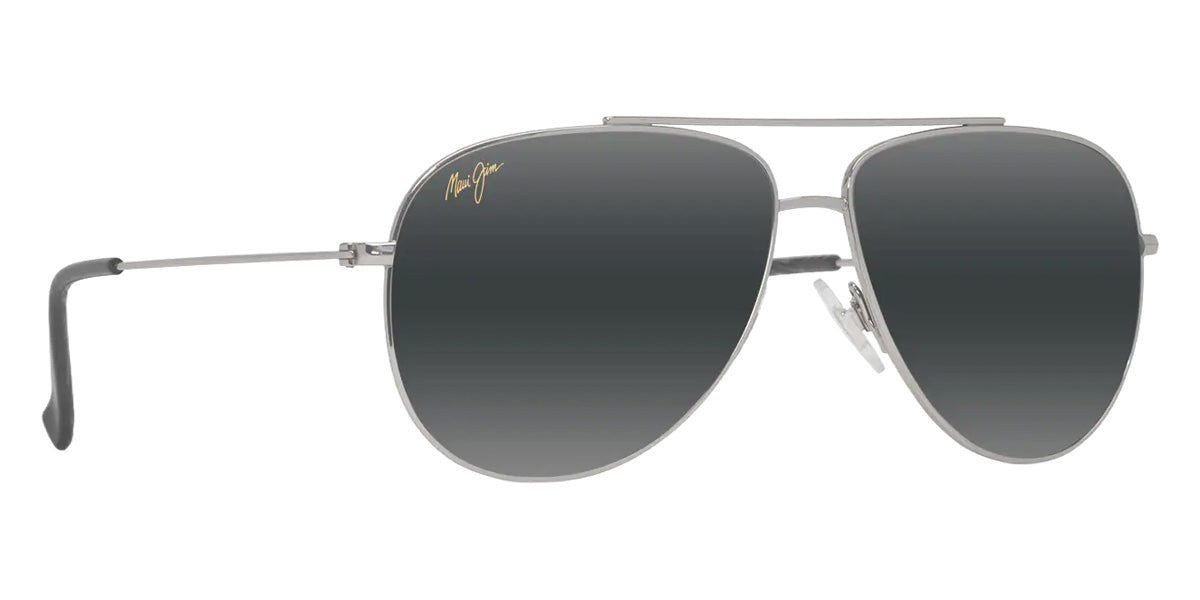 Maui Jim HAUOLI XS MM589-017 56 - Shiny Silver with Black #id:mjimm589017_s:106105
