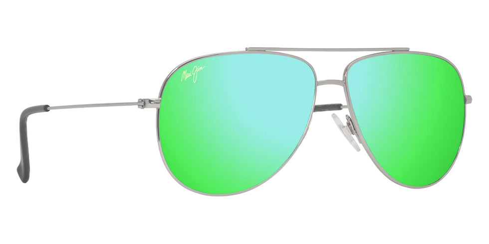 Maui Jim HAUOLI XS MM589-045 56 - Shiny Silver with Black #id:mjimm589045_s:104105